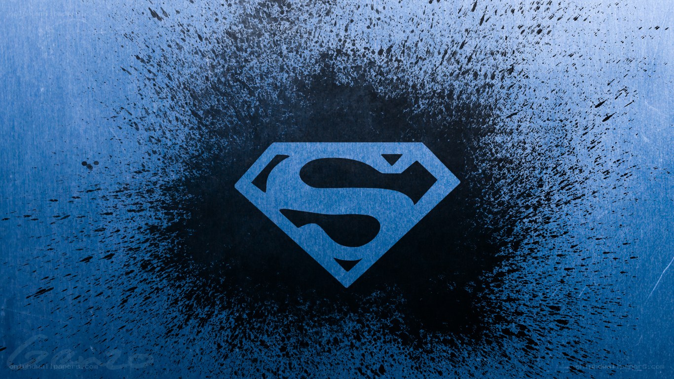Superman logo on blue background