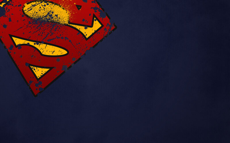 Superman Logo on Blue — Dramatic, Digital Art