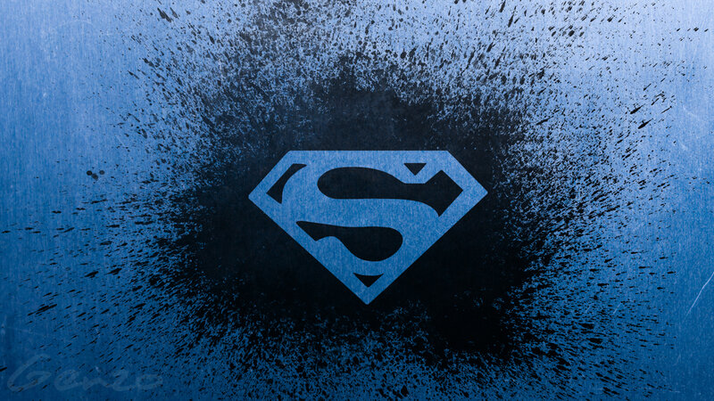 Superman Logo on Blue — Dramatic