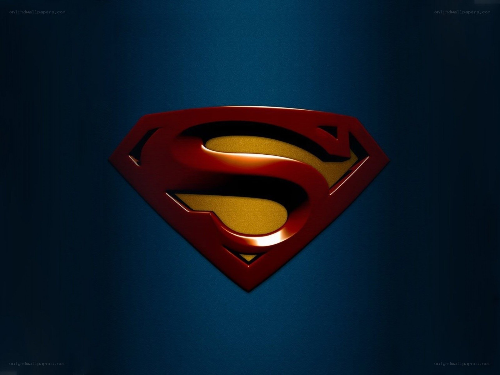 Superman logo on blue