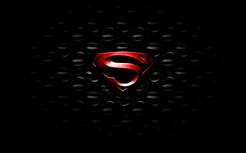 Superman logo on dark background