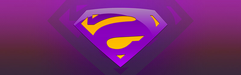 Superman logo on purple background