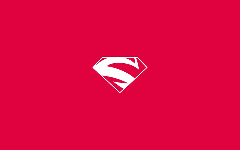 Superman logo on red