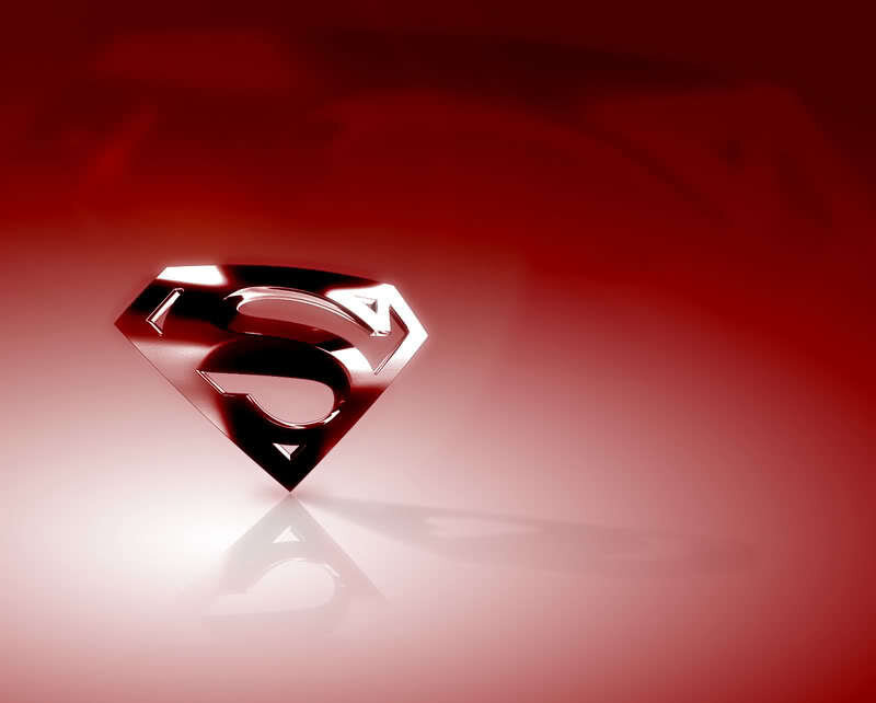 Superman logo on red background