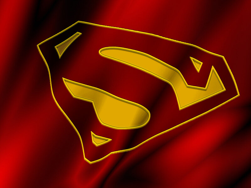 Superman logo on red fabric