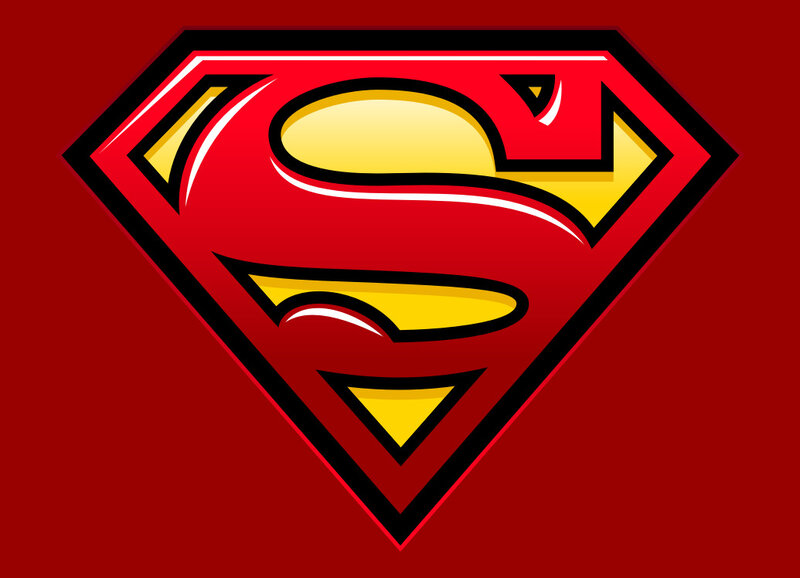 Superman logo on red