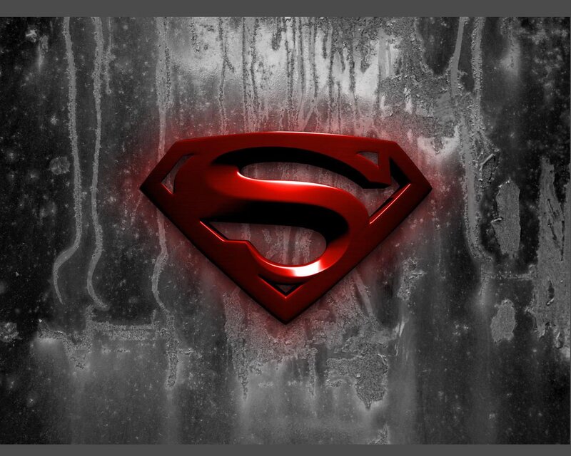 Superman logo on textured wall