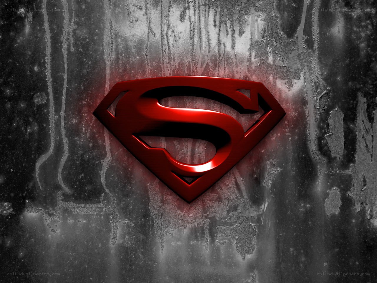 Superman logo on textured wall