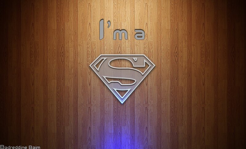 Superman logo on wood
