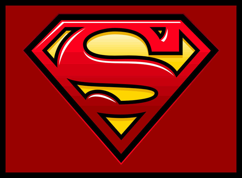 Superman Logo — Red, Bold, Vector Art, Shield