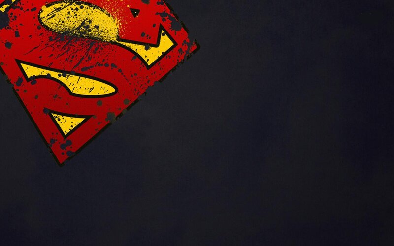 Superman Logo — Red, Dark, Digital Art