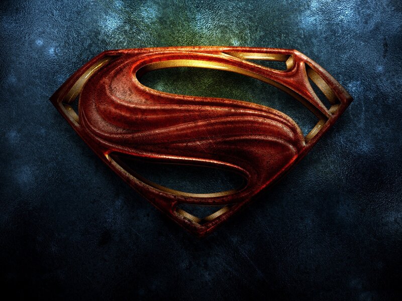 Superman Logo — Red, Dramatic, 3d Render, Gold