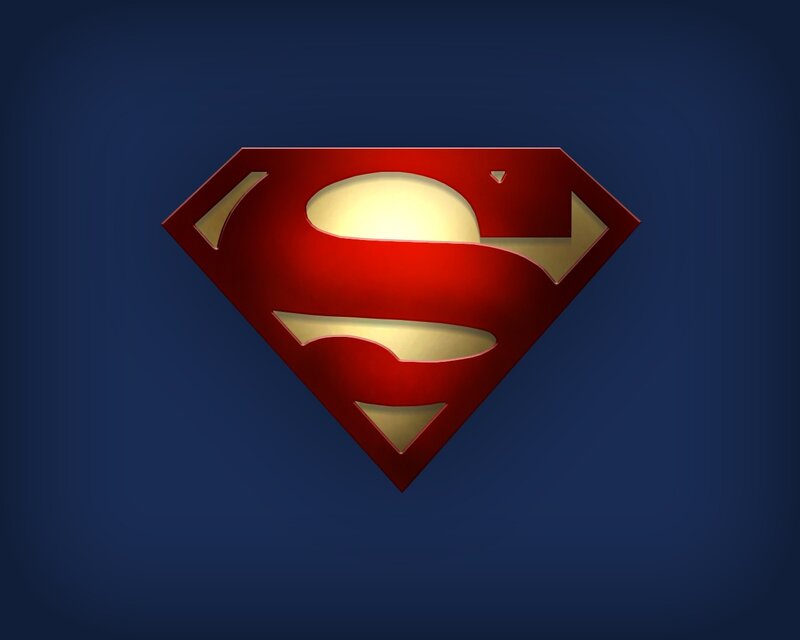 Superman Logo — Red, Dramatic, 3d Render, Shield, Blue, Gold