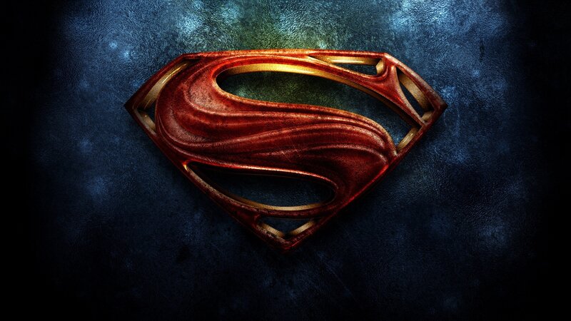 Superman Logo — Red, Dramatic, 3d Render, Shield, Gold