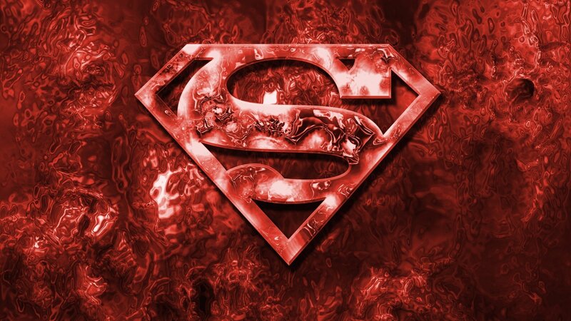 Superman Logo — Red, Dramatic, Digital Art, Black