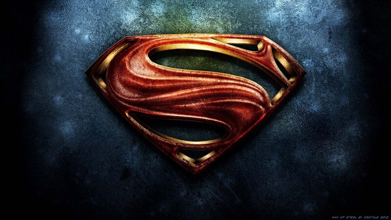 Superman Logo — Red, Dramatic, Digital Art, Metallic Texture