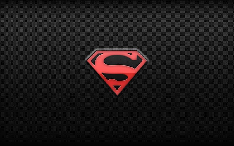 Superman Logo — Red, Dramatic, Digital Art