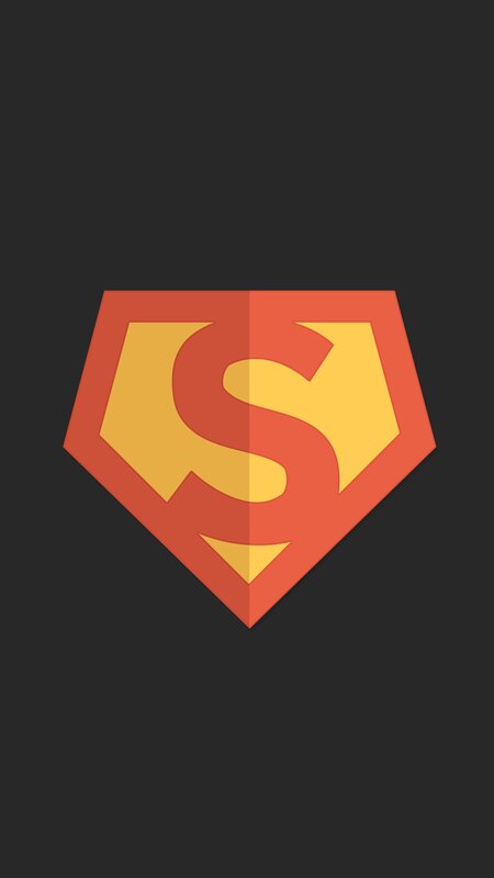Superman Logo — Red, Minimalist, Vector Art, Shield