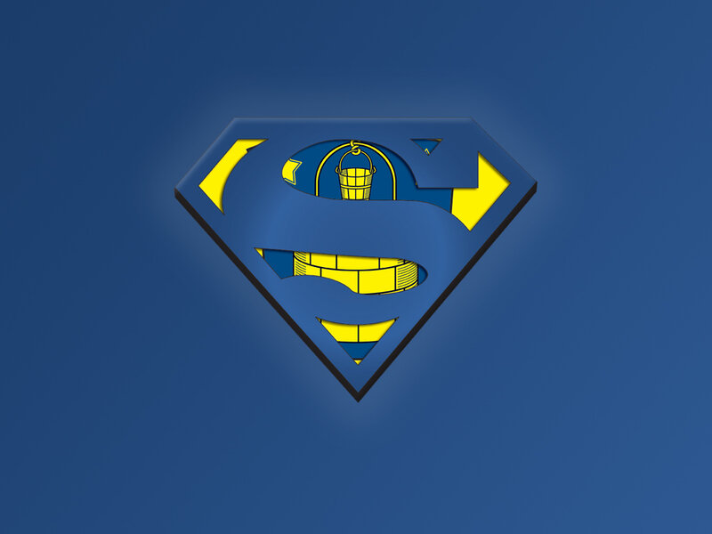 Superman logo with bucket