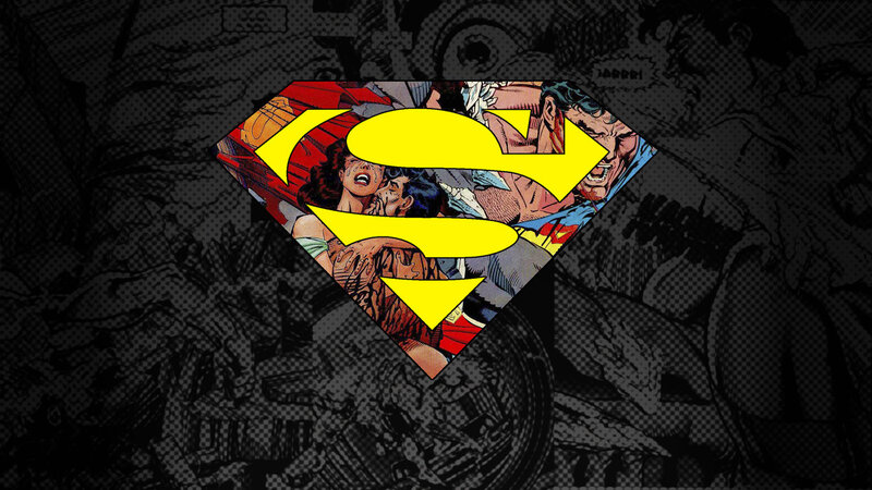 Superman Logo with Comic Art