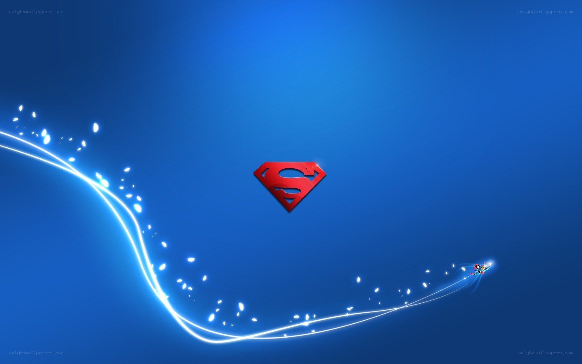 Superman logo with flying trail
