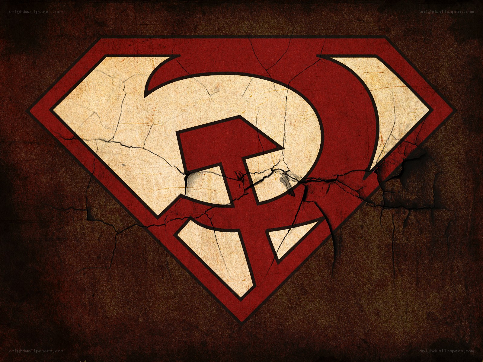 Superman logo with hammer and sickle
