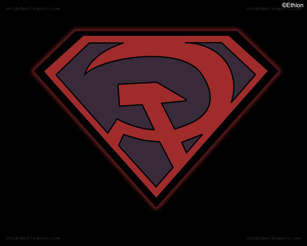 Superman logo with hammer and sickle