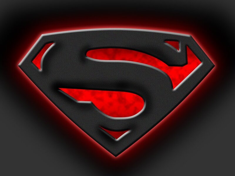 Superman logo with red glow