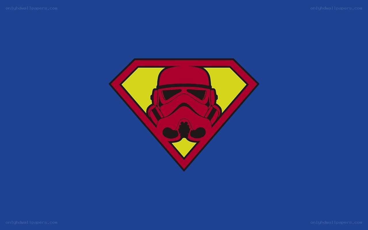 Superman logo with stormtrooper helmet