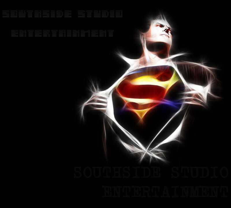 Superman logo with studio watermark