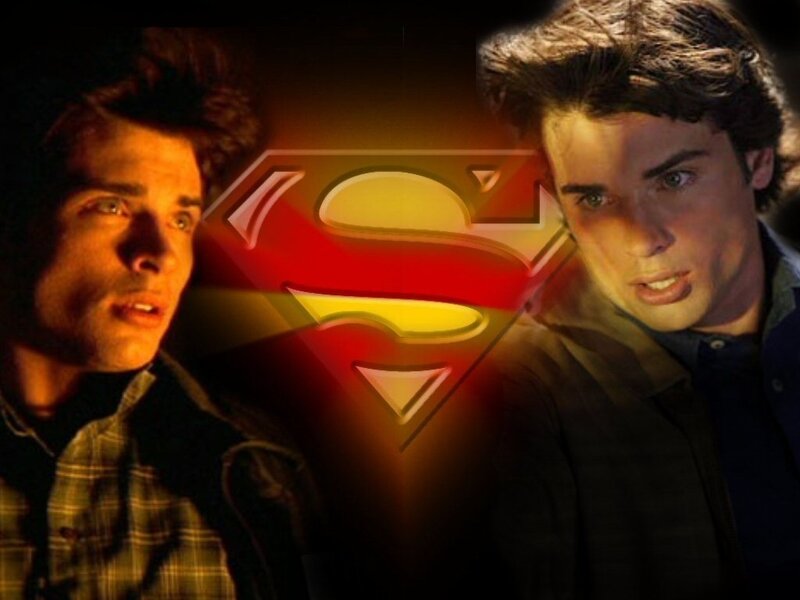 Superman logo with two men
