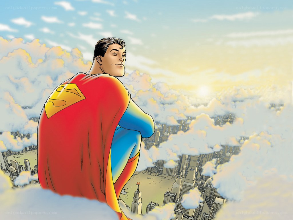 Superman overlooking the city