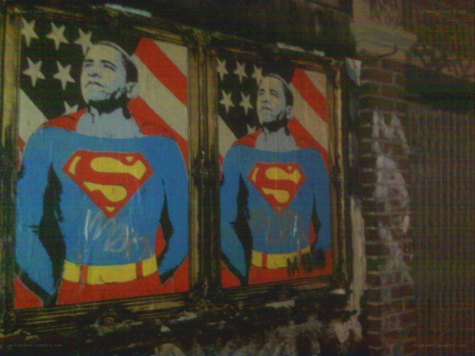 Superman portrait with American flag