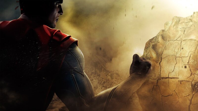 Superman Punching Rock — Red