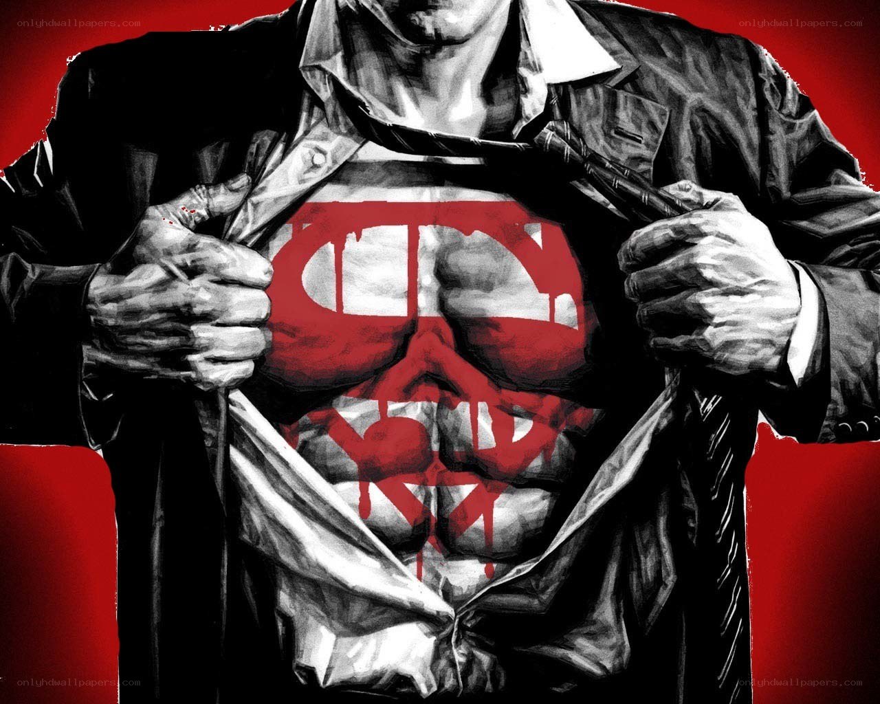 superman revealing his chest