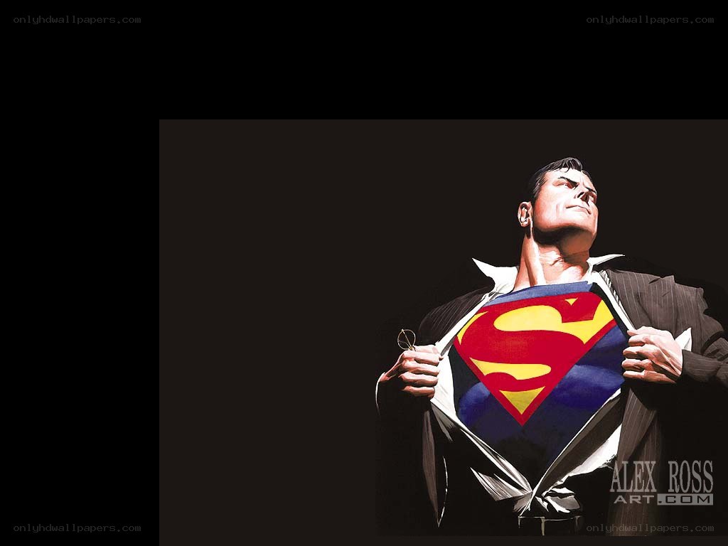 Superman revealing his suit