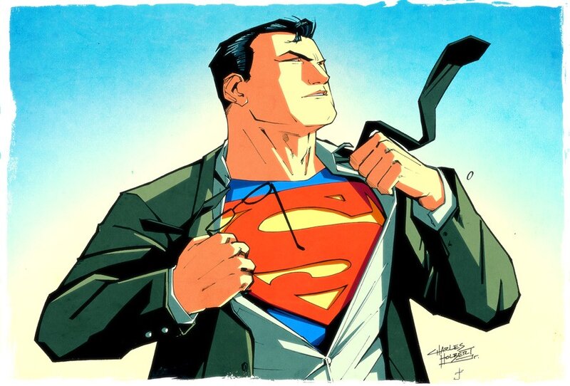 Superman Revealing Suit — Blue, Dramatic, Afternoon