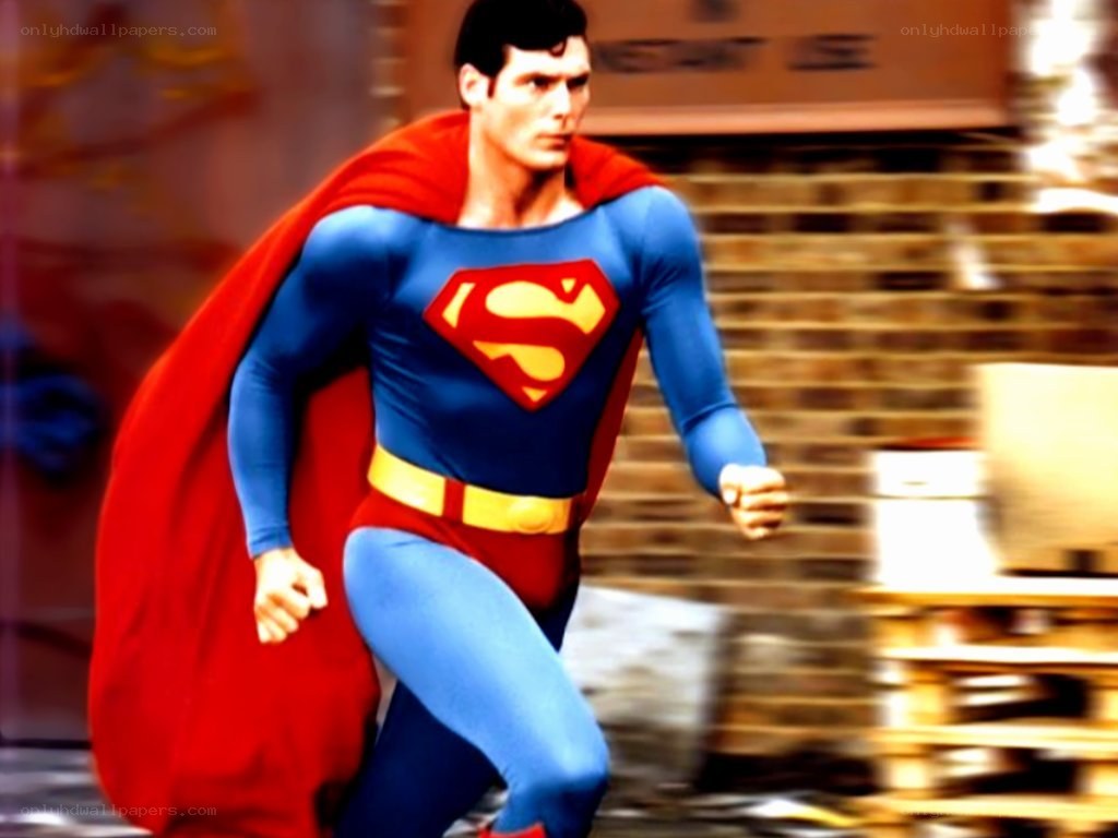 Superman running in costume