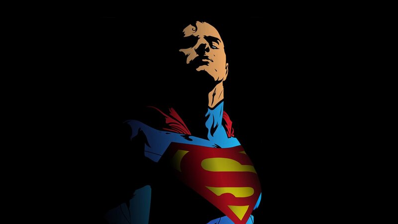 Superman Silhouette — Black, Dramatic, Comic