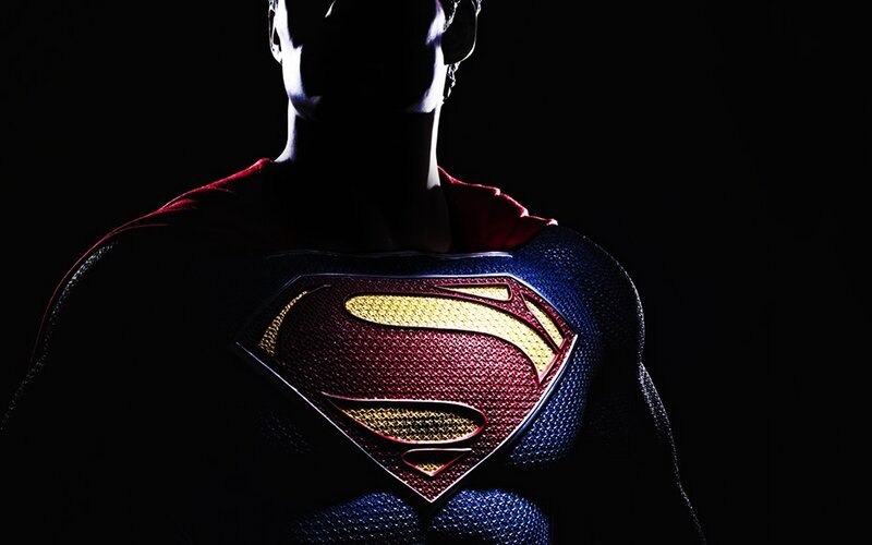 Superman Silhouette — Black, Dramatic, Digital Art
