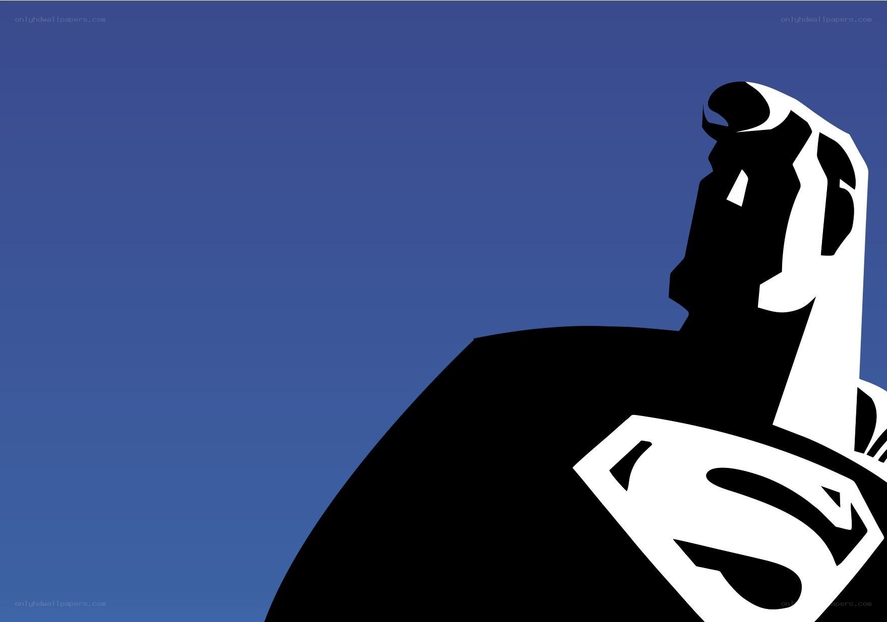 Superman silhouette on blue