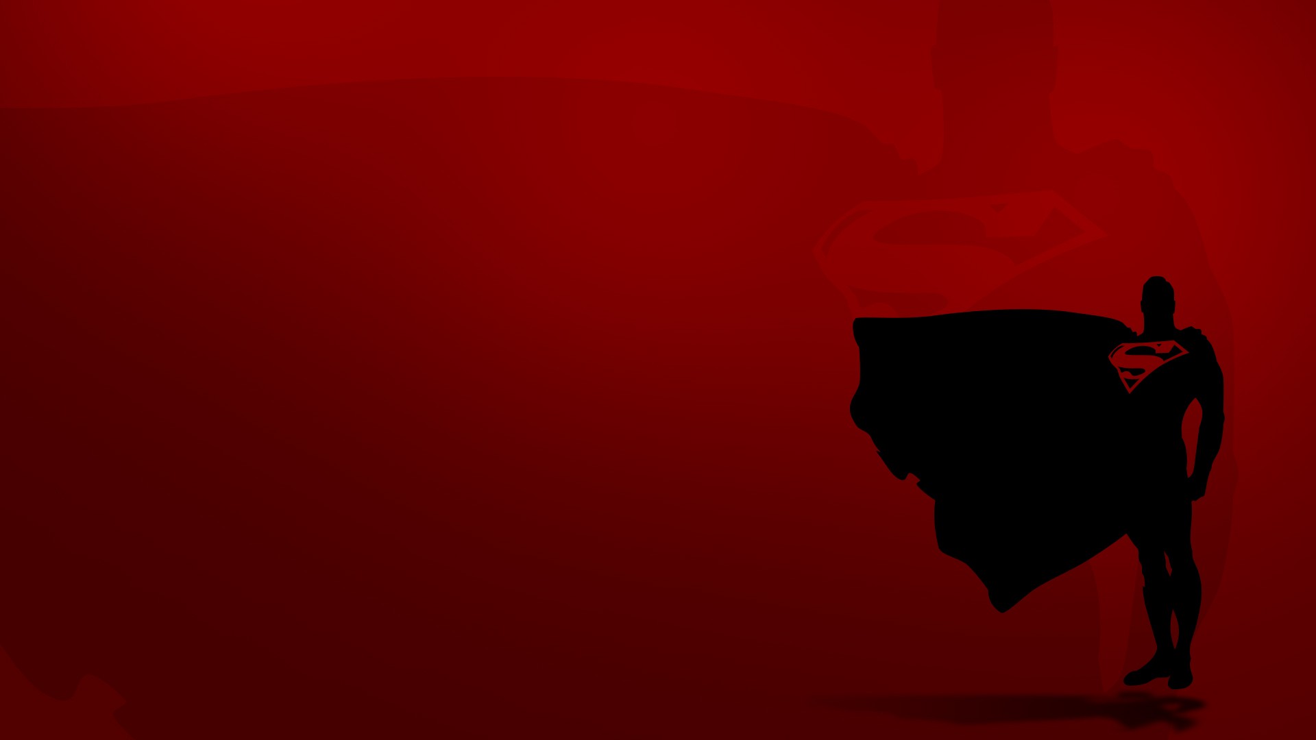 Superman silhouette on red