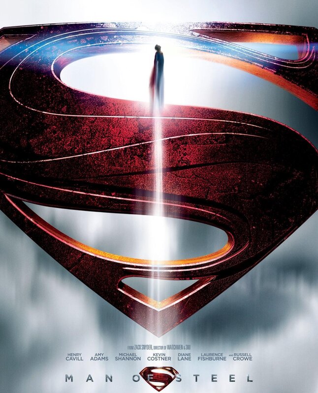 Superman Silhouette — Red, Dramatic, Illustration, Movie Poster