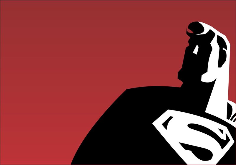 Superman Silhouette — Red, Dramatic