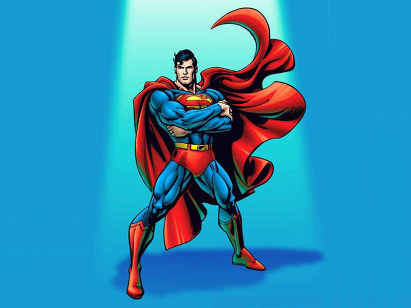 Superman Standing — Blue, Heroic