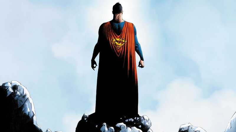 Superman Standing on Rocks