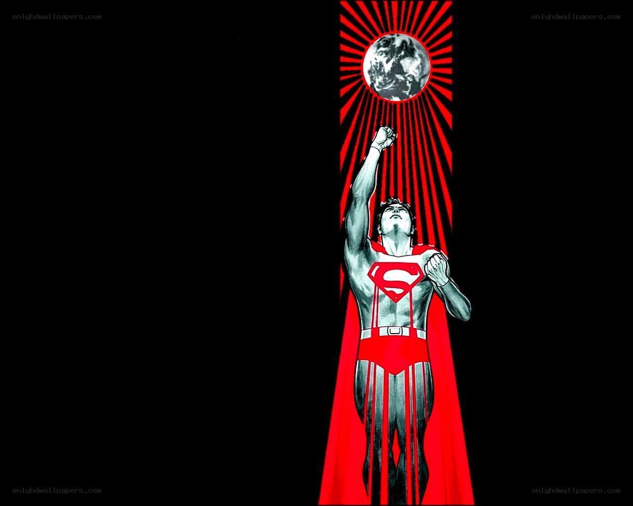 Superman stands before Earth