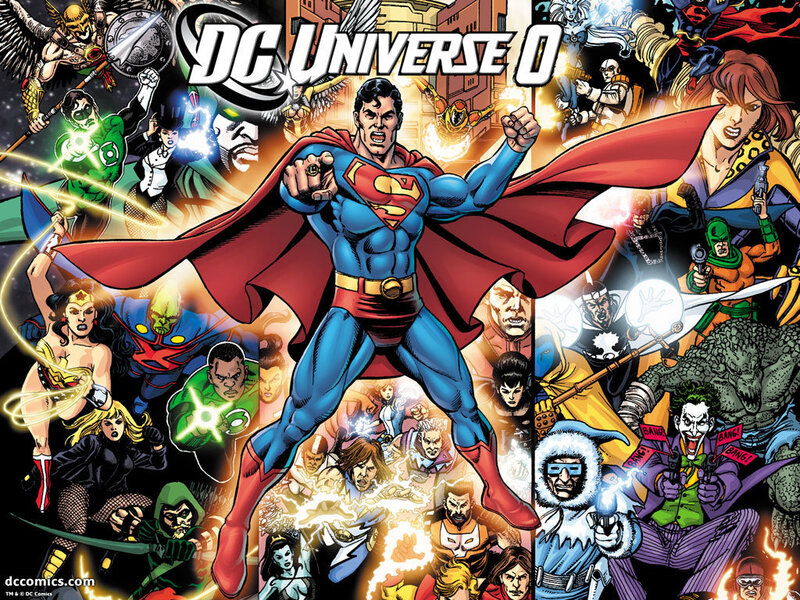 Superman with Heroes and Villains