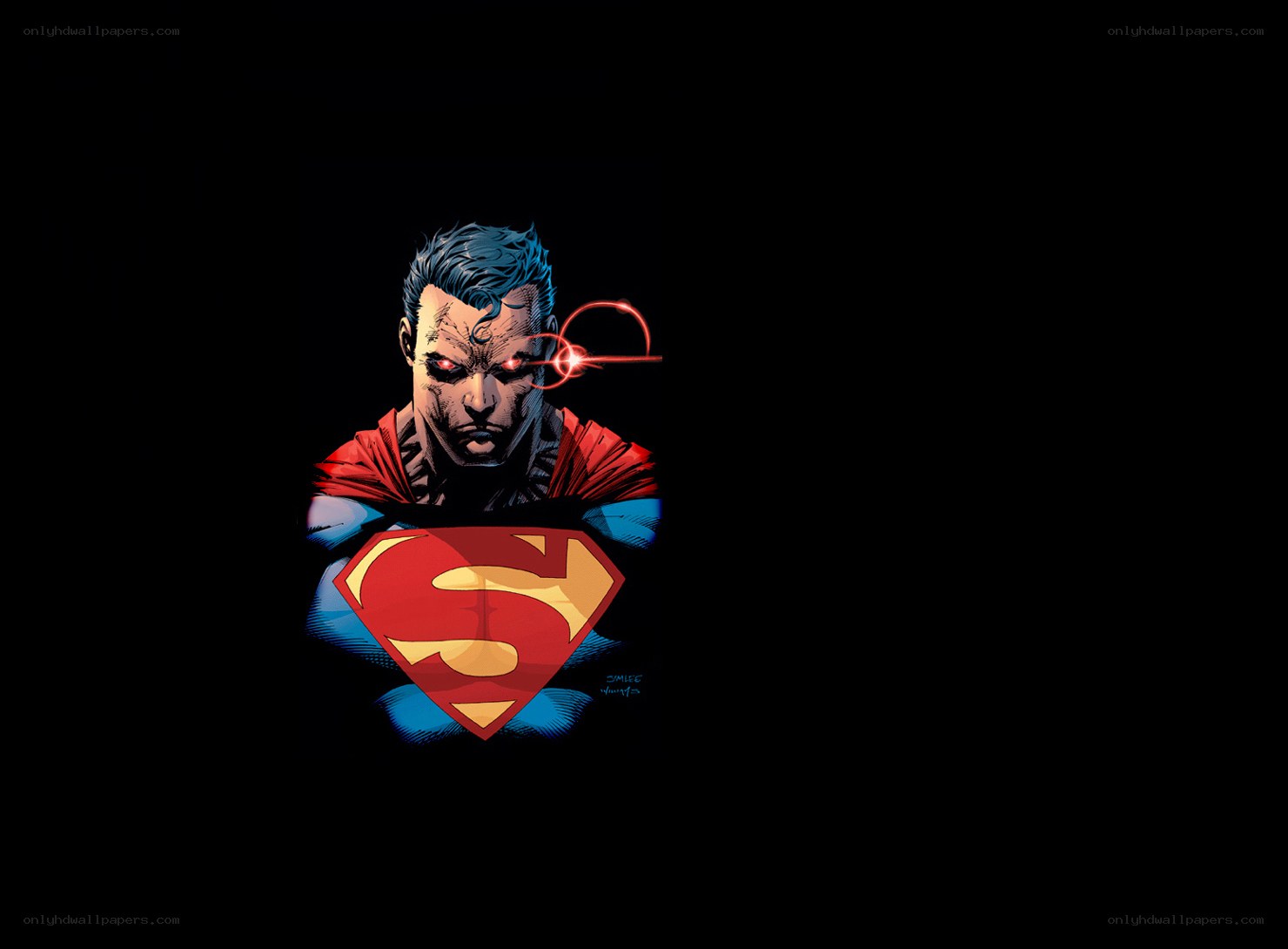 Superman with laser eyes