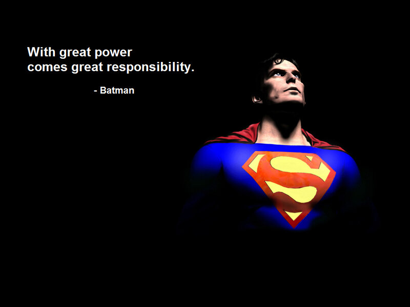 Superman with quote